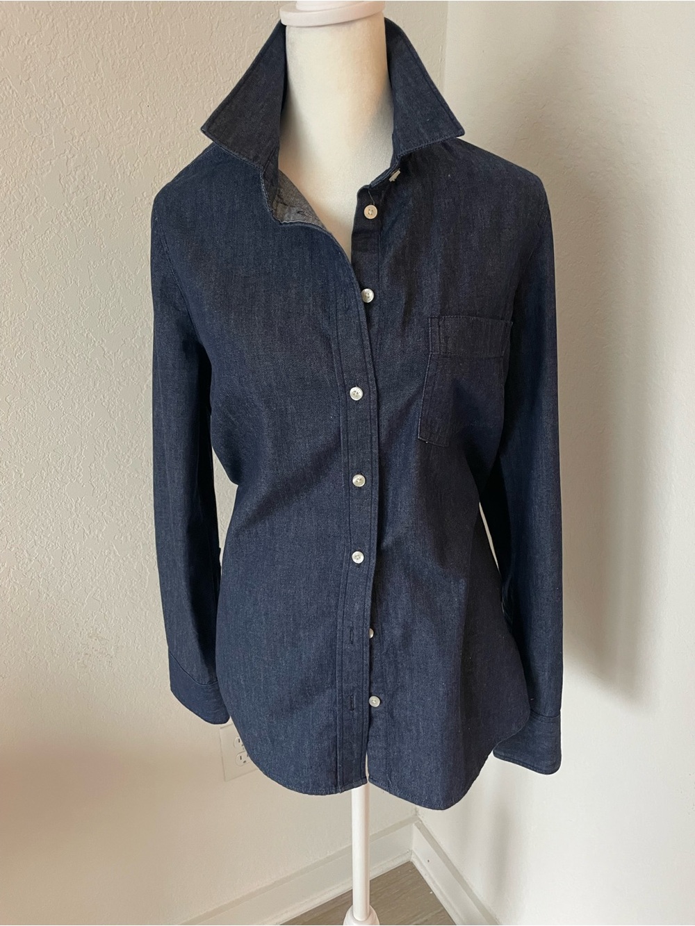 J.Crew Women's Dark Wash Denim Button Down Shirt